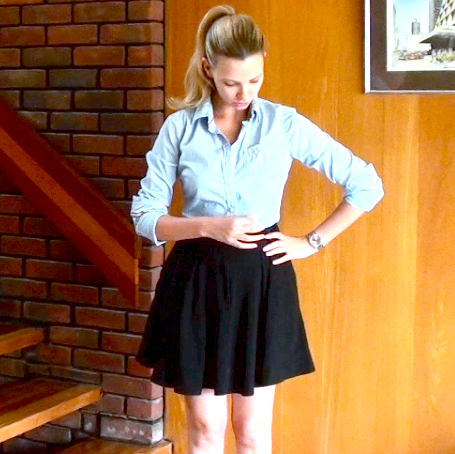 Swingy Skirt and Preppy Shirt: OOTD