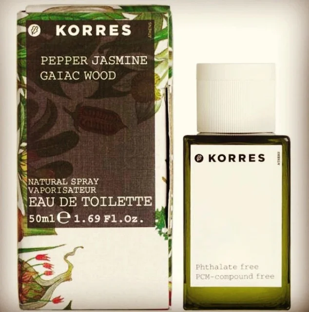 Korres Fragrance: Pepper, Jasmine, Gaiac Wood.
