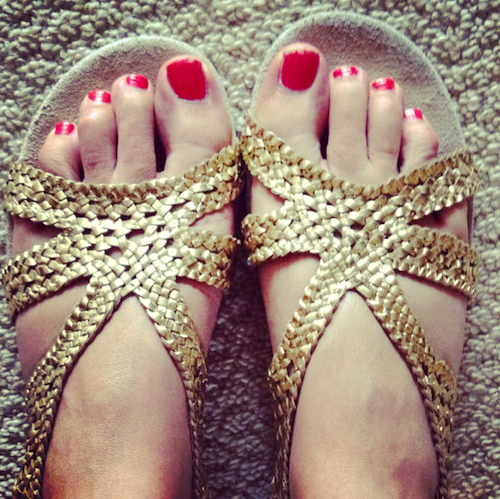 topshop flat gold sandals
