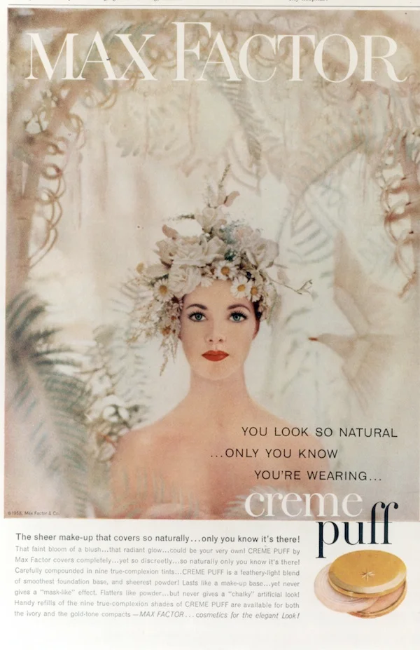 Max Factor 1958 Creme Puff Print Ad 300dpi