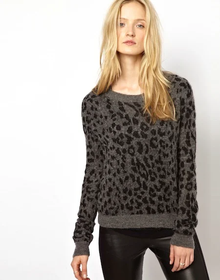 kooples winter jumper leopard