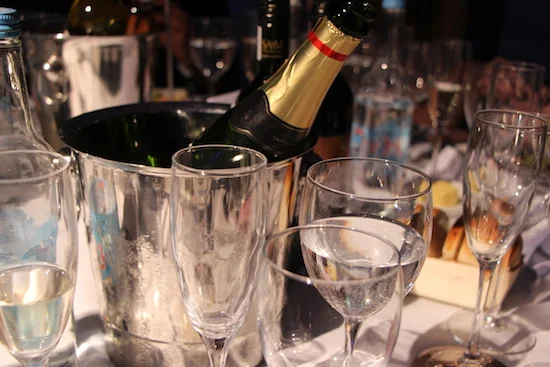 brit awards champagne table 