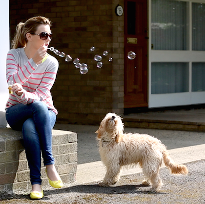 Midweek Happiness: Dog + Blowing Bubbles