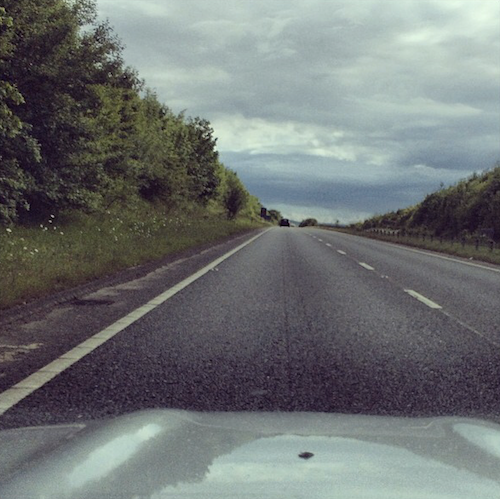 road stormy sky