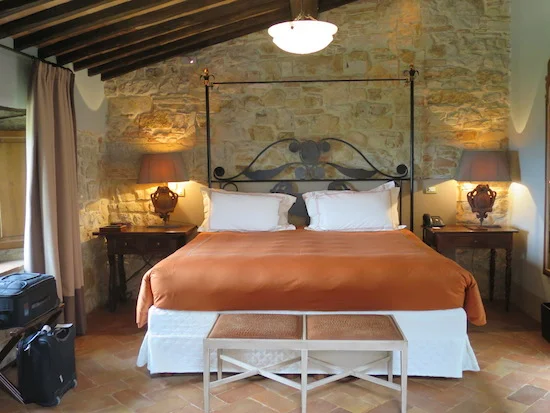 bedroom at castello di casole