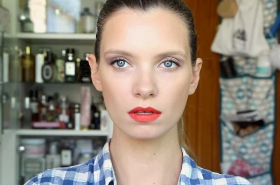 Hot Red Lips and Flawless Skin.