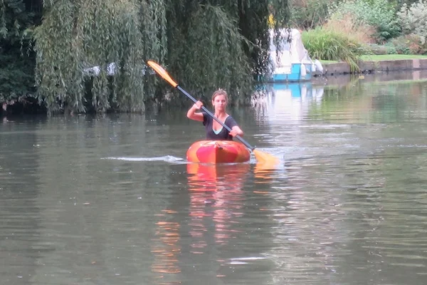 ruth crilly in a kayak