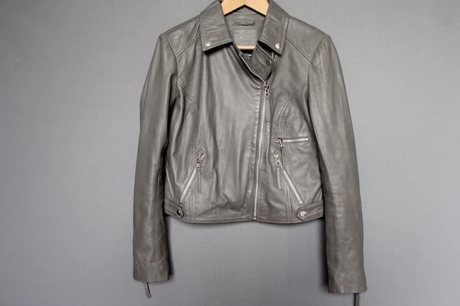 next grey leather jacket