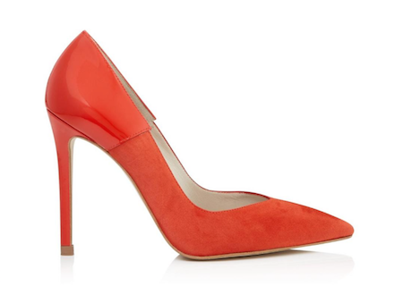 karen millen orange high heel pointed toe court shoes