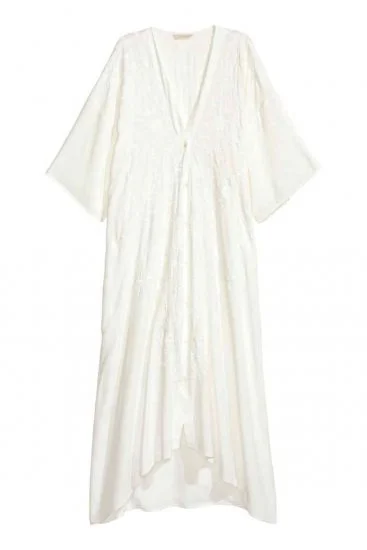 hm embroidered white dress