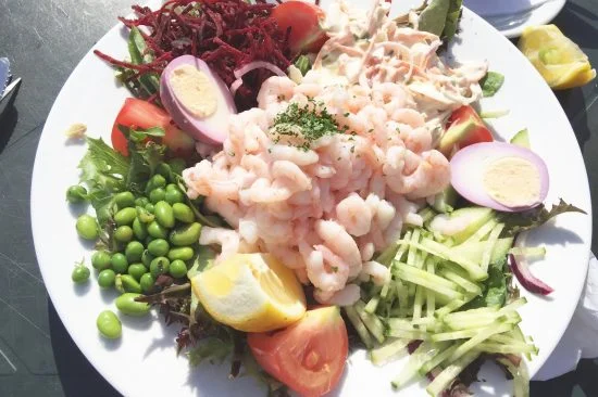 prawn salad at the pub