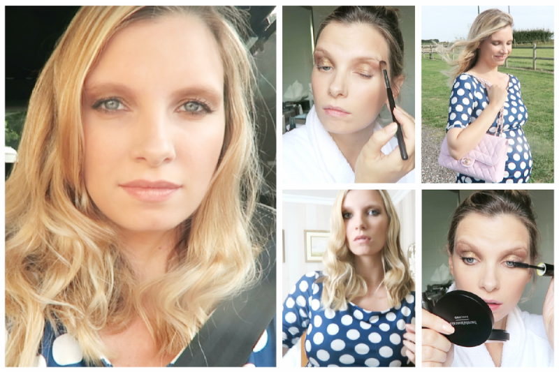 pregnant wedding guest outfit and makeup