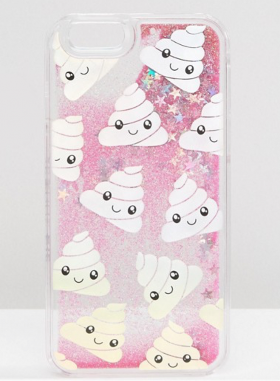 skinny dip glitter poo case iphone