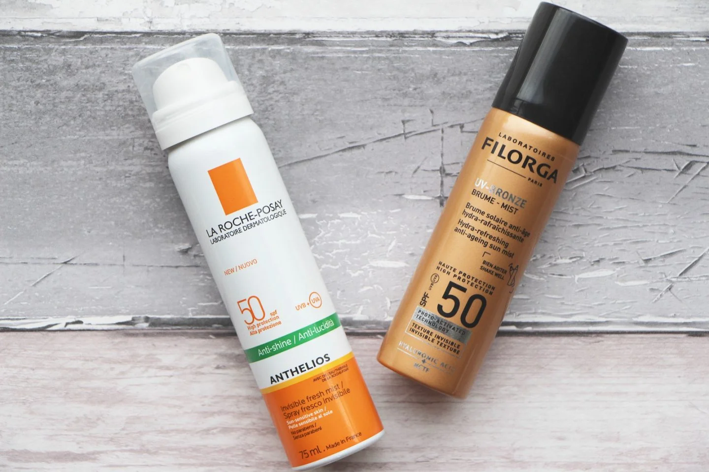 la roche-posay and filorga spf 50 mist