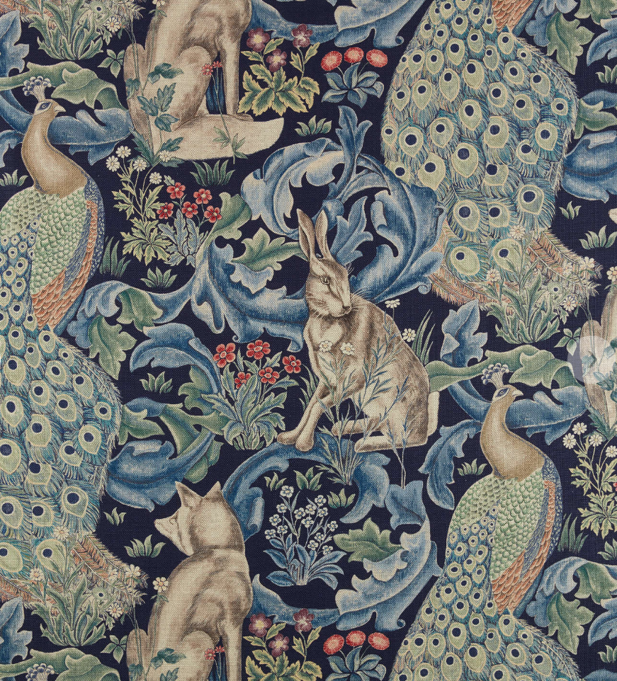 morris and co forest fabric