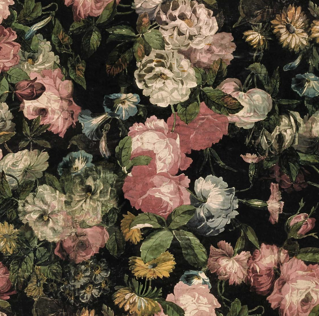 interiors dark florals